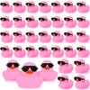 36 Packs Mini Rubber Ducks with Sunglasses Sets 2.2 Inch Duck Bath Toys Squeaky Rubber Ducks Cute Float Bathtub Duckies for Little One Birthday Party Favors Class Prizes Car Decor(Pink)