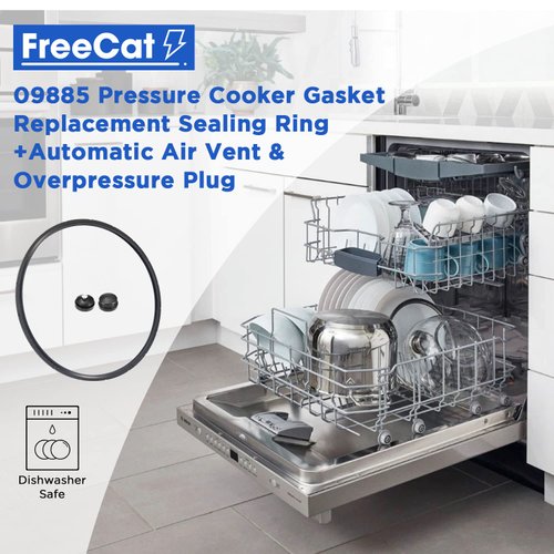 09905 Pressure Canner Sealing Ring,Replacement Gasket for Presto Pressure Cooker 01710 01740 01750 01770 01780 by FreeCat, Includes Automatic Air Vent & Overpressure Plug