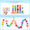 Montessori Wooden Beads Sequencing Toy Set, Stacking Blocks & Lacing Beads & Matching Shape Stacker for 2 3 4 5 Year Old STEM Preschool Learning Montessori Toys Gifts for Kids Boy Girl Toddler