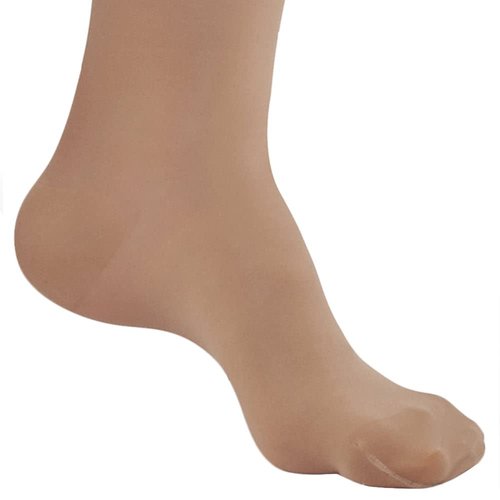 Ames Walker AW Style 285 Signature Sheers 20-30 mmHg Firm Compression Closed Toe Thigh High Stockings w/Top Band LtBeige Medium