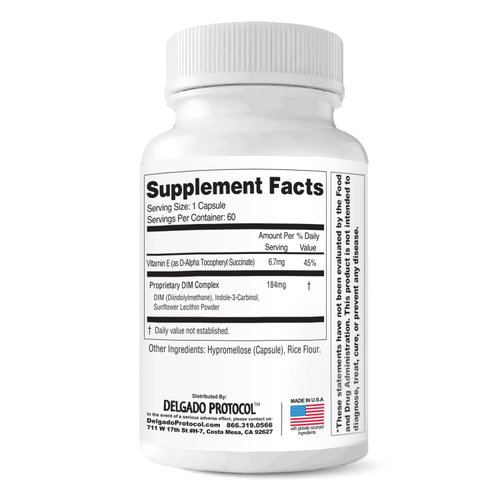 EstroBlock Estrogen Balance Supplement - Maintain Clear Skin, Body Defenses for Women & Men - Delgado Protocol - Original Formula w/No Crystalline DIM Against Dysfunction - 60 Capsules