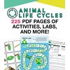 In A Flash Animal Life Cycle Instructional Resources—Flash Drive With Lessons, Journal, Templates, Posters, STEM Challenge, Life Cycle Charts, Animal E-Books, Grades K-2 (225 pgs)