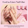 AZUREBEAUTY 3 Pcs Gel Nail Glue Sets Clear Nail Glue for Press Ons with Brush Saver Base Gel X Nail Glue Rhinestone Glue on Nails Fake Nails with Glue Long Lasting Home DIY Women