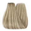 YoungSee Wire Hair Extensions Highlight Invisible Wire Human Hair Extensions Highlights Light Brown with Platinum Blonde Real Hair Wire Extensions Human Hair Extensions with Wire 70G 12Inch