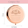 60th Birthday Gifts for Women Stainless Steel Portable Compact Makeup Mirror Behind You All Your Memories Best 60 Years Old Birthday Gift Ideas with Gift Box Engraved Mirror for Wife Friend Rose Gold