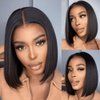 UDesire U Part Human Hair Wig Straight Bob Wig Human Hair For Black Women 10inch Brazilian Remy Hair Short Bob Human Hair Wigs Clip in U Part Wig Hair Extensions Natural Black Color