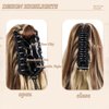 MAYSA Wavy Long Ponytail Extension,20in Wavy Curly Claw Clip in Ponytail Hair Extensions, Clip in Ponytail Synthetic Hairpiece for Women #12H24 Auburn Brown & Blonde