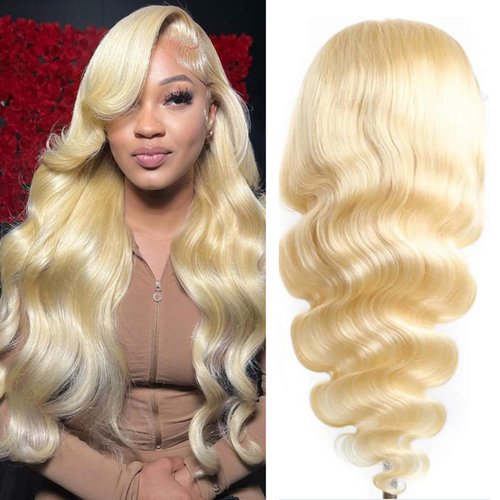 CYIKLI 26 Inch 613 Body Wave Lace Front Wigs Human Hair Blonde 4x4 Lace Front Wigs Human Hair 200% Density 613 HD Lace Frontal Wig Glueless 4x4 Closure Wigs 613 Wig Human Hair Pre Plucked For Women