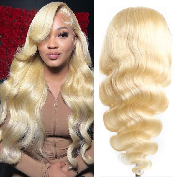 CYIKLI 26 Inch 613 Body Wave Lace Front Wigs Human Hair Blonde 4x4 Lace Front Wigs Human Hair 200% Density 613 HD Lace Frontal Wig Glueless 4x4 Closure Wigs 613 Wig Human Hair Pre Plucked For Women