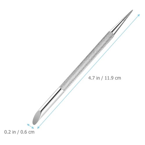 Beavorty 4pcs Stainless Steel Cuticle Pusher Nail Dotting Pen Metal Dead Skin Remover for Professional Manicure Pedicure Nail Art Care Tools