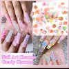 3D Mix Nail Charms Kit, Lollipop Nail Art Charms, Color Cute Gummy Bear Donut Star Heart Acrylic Nail Charm, Alloy Cross Star Butterfly Snake Crown Nail Gems Rhinestones Charms DIY Crafts Decor