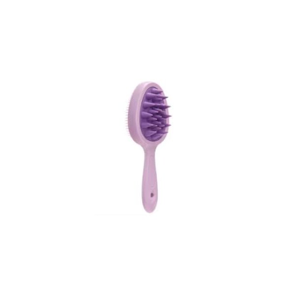 Detangling Hair Brush Oneleaf Hairdressing Comb, Long-Handle Hair Brush, Soft Flexible Anti-static, No Pulling or Split Ends, Softens and Improves Hair Texture, Stimulates Massage Scalp-Purple