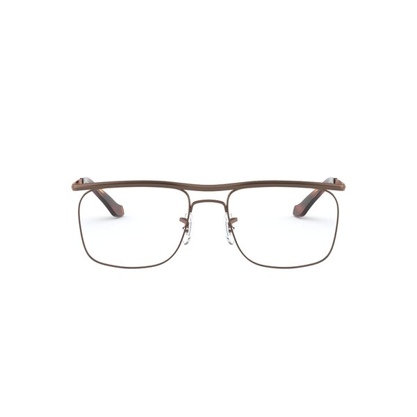 Ray-Ban RX6519 Olympian IX Square Prescription Eyeglass Frames, Medium Brown/Demo Lens, 52 mm