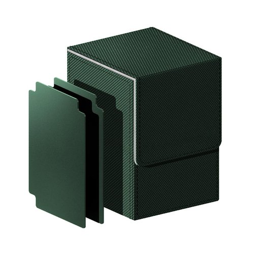 Venssu Card Deck Box,Vertical Card Deck Case,Card Storage,Commander deck box, Trading card box, Fit 115 Plus Sleeved Cards Compatible with board game MTG TCG CCG with dividers(Green)