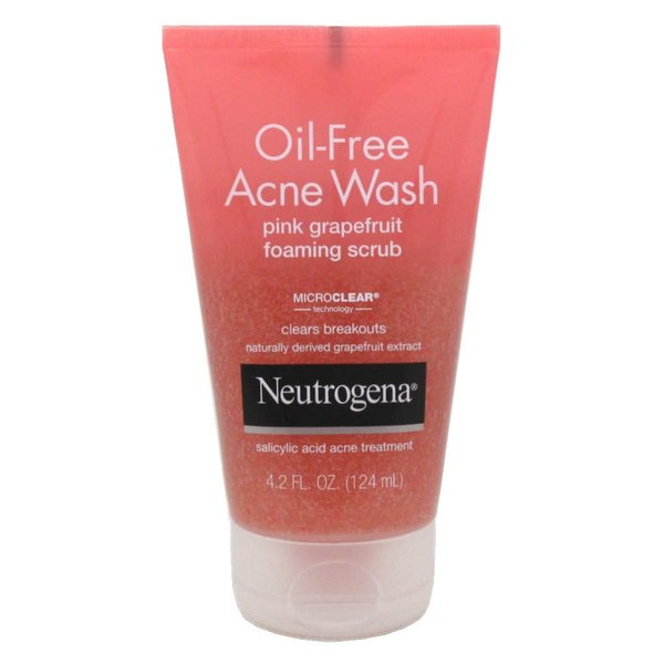 Neutrogena Acne Wash Pink Grapefruit Foaming Scrub 4.2 Ounce (124ml) (Pack of 6)