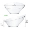 PLASTICPRO Disposable Angled Plastic Bowls Round Medium Serving Bowl, Elegant for Party's, Snack, or Salad Bowl, Clear Pack of 4
