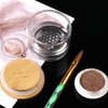 2Pcs Glass Nail Art Brush Cleaner Cup Acrylic Liquid Powder Dappen Cup Dish Nail Pen Brush Washing Cup Container Glassware with Wooden Lid & Stainless Steel Filter for Nail Art Manicure Care Tools