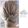 Vacaonio Crystal Snowflake Hair Comb Barrette Chirstmas Cz Snowflake Hairpins Comb Silver Rhinestone Snow Hair Side Comb Crystal Headpieces Wedding Bridal Hair Pins Decorative Hair Accessories