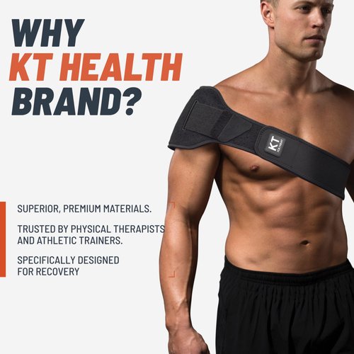 KT Health, Compression Pad Therapy System, Heating and Ice Pack With Adjustable Wrap for Back/Muscle Pain Relief, Black