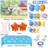 Mishopy 118 Dog Blue Party Decorations Birthday Supplies Paw Balloons Garland Arch Kit Backdrop Tablecloth Blue Bone Balloon for Boys Girls Kids Blue Theme Birthday Decorations