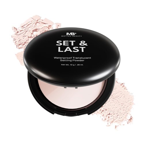 Motion Beauty Set & Last: Waterproof Setting Powder, Pressed Sweat Proof Translucent Lightweight Powder Match any Skin Tone, Designed for Active Workouts, Long Lasting, Gym Makeup, 0.35 Oz