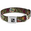 Buckle-Down Seatbelt Buckle Dog Collar - Death Before Dishonor Olive - 1.5" Wide - Fits 16-23" Neck - Medium