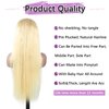 werkueen 613 Lace Front Wig Human Hair 13x6 Straight Blonde Wig Human Hair 613 HD Lace Frontal Wig 180% Density Blonde Lace Front Wigs Human Hair Pre Plucked With Baby Hair (26Inch)