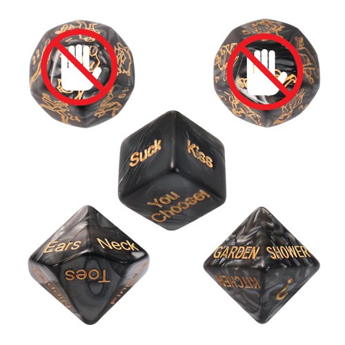 Tnstk Date Night Dice, Funny Dice Game, Portable Dice Kit for Women Men Husband Girlfriend Boyfriend (Black)