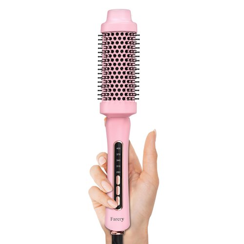 Upgraded Farery Thermal Brush, Non-Blowing Heated Round Brush, 1 3/4 Inch Hot Curling Brush with Adjustable Temp, Easier & Faster & Smoother, Dual Voltage for Travel, Longer Lasting Bristles