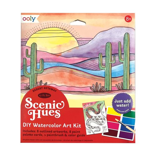 Ooly Scenic Hues D.I.Y. Watercolor Art Kit - Desert Getaway (17 PC Set)