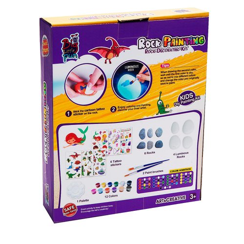 Fun Express DIY Rock Painting Kit for Kids, All in One Kids Craft Kit, Birthday and Everday Gifts, Great for Creative Acitivity for Home and School