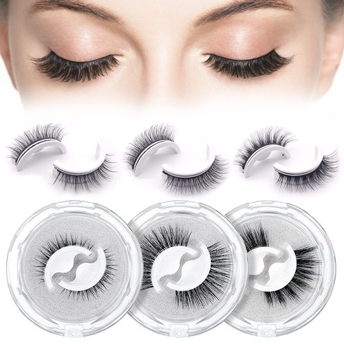False Eyelashes, False Lashes Natural Look, 3 Pairs Of Cat Eye Fake Eyelashes Contact Lens Friendly, Wispy Lashes Easy to Apply, Reusable Eyes Lashes