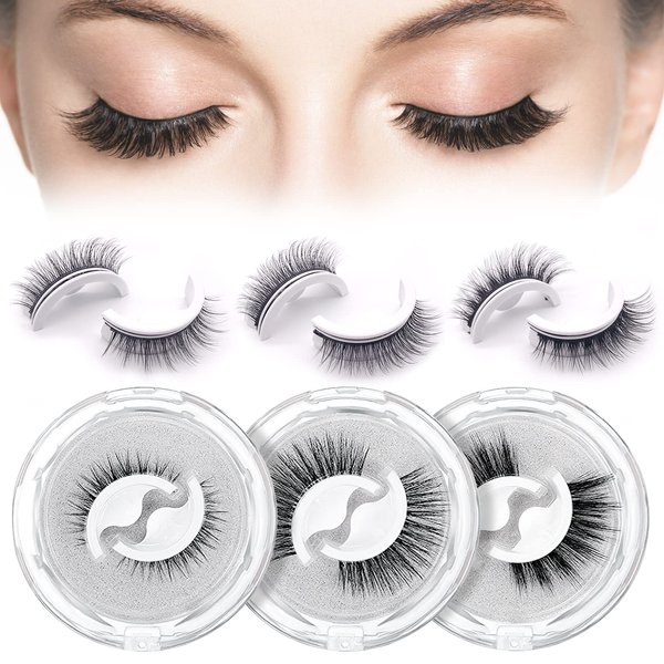 False Eyelashes, False Lashes Natural Look, 3 Pairs Of Cat Eye Fake Eyelashes Contact Lens Friendly, Wispy Lashes Easy to Apply, Reusable Eyes Lashes