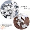 Easedaily Leaf Bride Wedding Hair Comb Silver Pearl Hair Piece Bridal Hair Accessories for Women and Bride