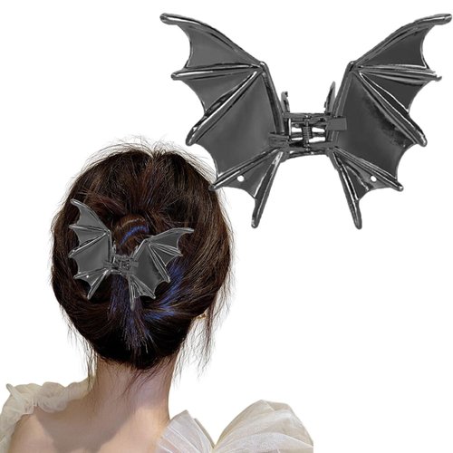 Black Bat Hair Clips Halloween Hair Claw Clips Cute Bat Wing Claw Clip Design Non-slip Hair Jaw C...