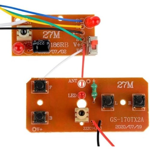 2Pcs 27mhz Four-Way Remote Control Board Two-Way RC Transmitter and Receiver Toy Car Robot Model Accessories for DIY Toys Projects (Four-Way Remote Control Remote and App Controlled Vehicles, Cars