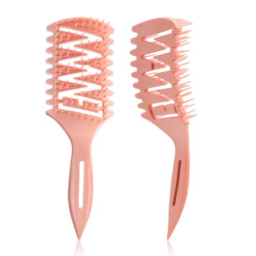START MAKERS Vented Hair Brush, Detangler Brush for Curly, Thick, and Straight Hair, Dry and Wet Hair Brush for Detangling, Styling, Defining and Shaping, Hair Brush for Women and Men(Pink)