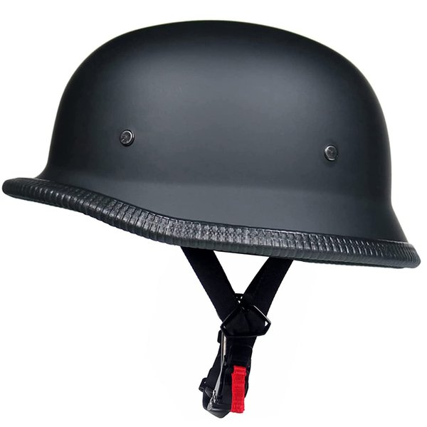 German Style Motorcycle Half Helmet, Retro Half Face Helmet for Adult Men Women DOT Approved (L)