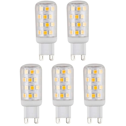 CBconcept UL Listed G9 LED Light Bulb, 5 Pack, 3 Watt, 310 Lumens,Not Dimmable, Warm White 3000K,...
