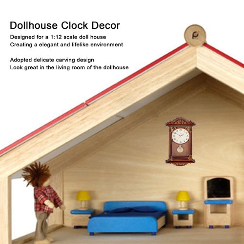 Mini Dollhouse Wall Clock 1:12 Miniature Alarm Clock for Doll House Decoration DIY Craft Minihouse Accessories