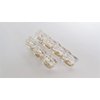 Generic 2 sizes block glass effect acrylic and metal alligator hair clip barrette (Size: 3.25), 1 Count (Pack of 1)