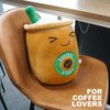 Ditucu Cute Coffee Cafe Cup Boba Plush Kawaii Bubble Plushie Milk Tea Pillow Soft Stuffed Animals Toys Gifts for Kids Brown 13.7 inch