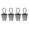 4PCS Bandette Comb,Comb Hair Styling Tool with Elastic Rubber Band Hair Comb Ponytail Bump it Up Volume Combs Hair Accessory for Easy and Chic Hairstyles(Black)
