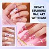 Makartt Nail Rhinestone Glue Kit, 15ml Gel Nail Glue with AB Rhinestone Crystals 3D Nail Art Valentine's Day Decor Flowers Pearls Dual-End Nail Art Brush Tweezer Acrylic Nail Supply for Nail Techs DIY