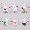 Yeooyoor Animals Toys Statues，6pcs Mini Rabbit Doll Toy Realistic Plastic Hand-Painted Toys Set,Cake Top Hat Children Birthday Gift Party Supplies Educational Bunny Toy