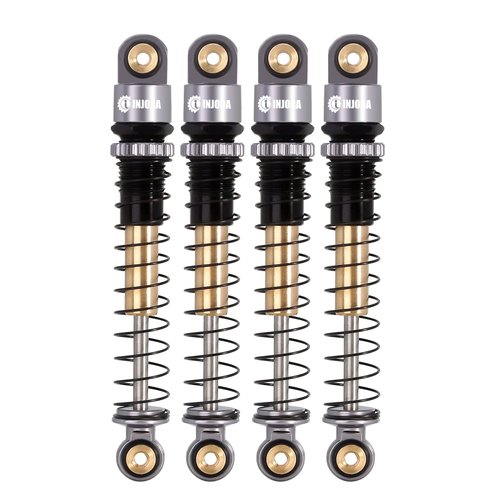 INJORA 43mm Aluminum Shocks Threaded Tele Shock Absorber Damper for 1/24 RC Crawler Car Axial SCX24 AXI90081 Deadbolt Micro Crawler(Grey)