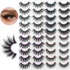DYSILK Mink Lashes False Eyelashes - Wispy Lashes Natural Look 20 Pairs Lashes Pack 4 Styles Mixed Faux Mink Eyelashes 6D Fake Eyelashes Fluffy Cat Eye Lashes Pack| 11mm-20mm