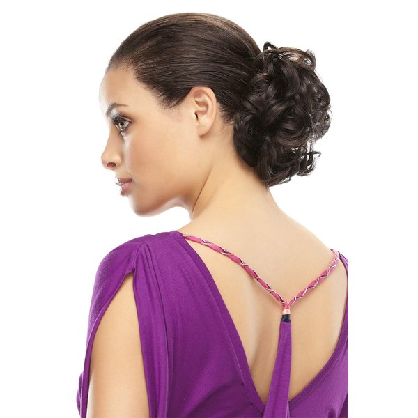Funbun Curly Synthetic Hair Wrap Elastic Band Women's Hairpiece Chignon Ponytail Accent Fun Bun by easihair - 24BT102 Banana Split