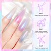 SUPWEE Pearl Gel Nail Polish Shimmer Mermaid Gel Polish White Pink Purple Blue Glitter Nail Polish Pearlescent Nail Gel Shell Swirl Thread Effect Soak Off UV LED Gel for Salon Home Manicure 6 Colors
