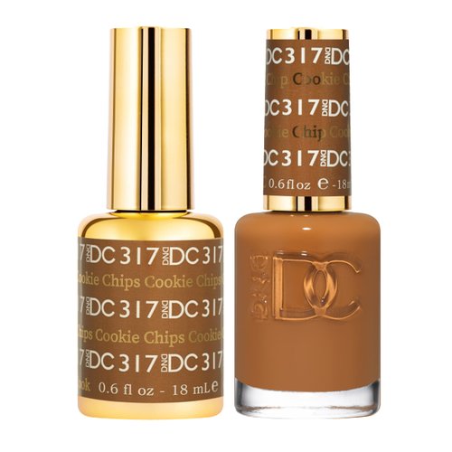 DND Gel Polish Set - 1 each of Brown Gel Polish and Brown Nail Polish, 317 Cookie Chips, 0.5 Fl Oz